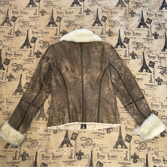 Express Vntg Distressed Genuine Suede Leather Zip Up Softest Faux - Picture 12 of 15